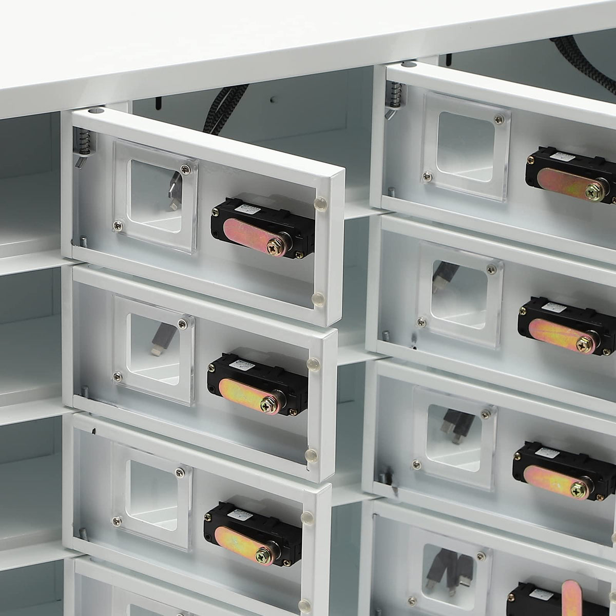 12 Slots Cellphone Locker, Cellphone Locker with Combination Lock Phones Storage Pocket Cellphone Charging Station with 3 in 1 Charging Ports for Schools, Gyms, Employee Cabinets