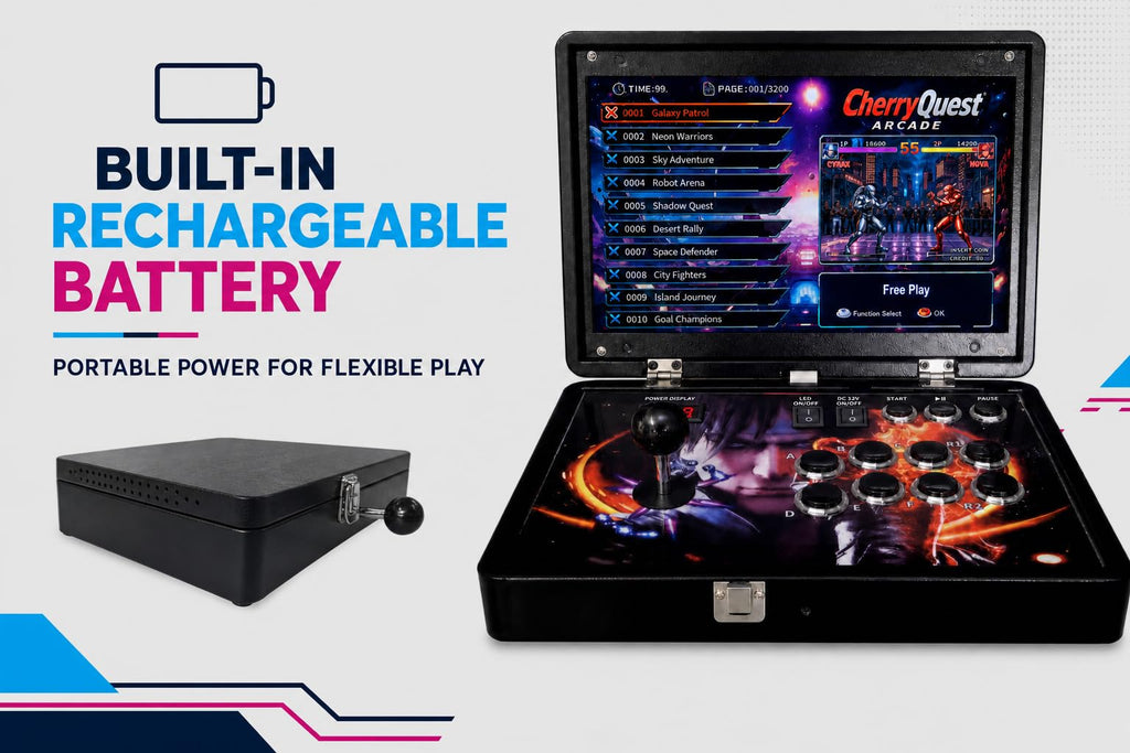 14-Inch HD Screen Foldable Portable Retro Arcade Console with 32,000 Games, TV Connection