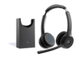Cisco Headset 722, Wireless Dual On-Ear Bluetooth Headphones, Webex Button, USB-A HD Bluetooth Adapter, Soft Case, Charging Stand, Carbon Black, 2-Year Limited Liability Warranty (HS-WL-722-BUNAS-C)