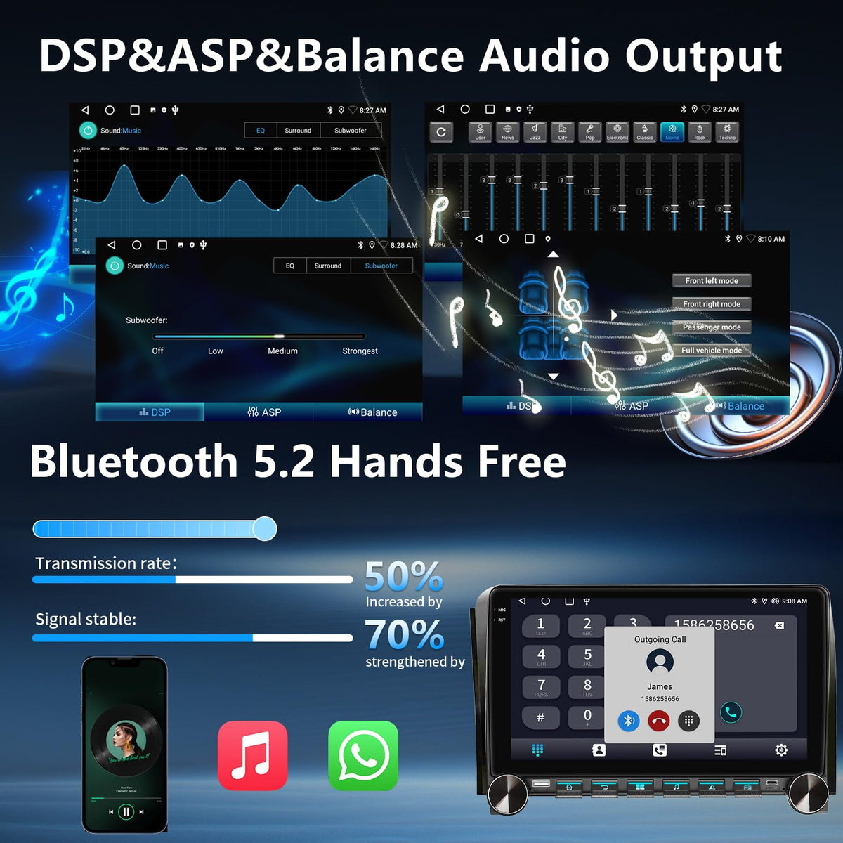 Plug&Play Car Radio for Toyota Tundra 2007-2013/Sequoia 2008-2018 Head Unit, Android 15 Syestem 10.1 Inch Tundra Stereo with Wireless Carplay&Android Auto Bluetooth/Voice Control/GPS Navigation 4G+64G