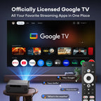 Google TV Smart Outdoor Projector, 4K Projector with WiFi and Bluetooth