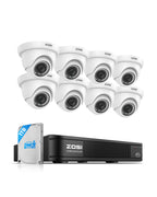 ZOSI 3K Lite Wired Security Camera System, 8 X 1080p Dome Cameras, NO HDD