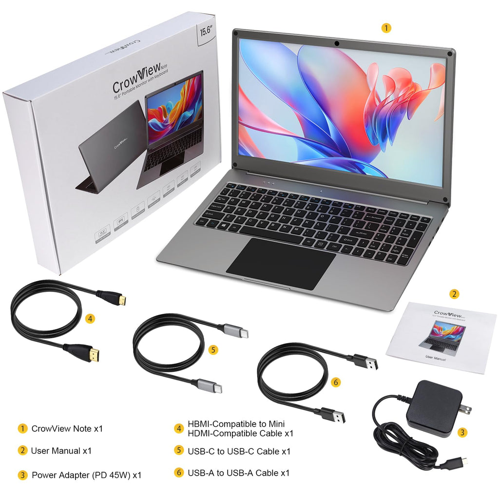 ELECROW 15.6" Portable Monitor with Keyboard, Lapdock 1080P FHD IPS Display
