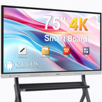 Smart Board | 75" Interactive Whiteboard | 4K UHD | Android 14 | 8+128GB | Digital Whiteboard, Electronic White Board for Classroom Home Office | Wall Mount Included