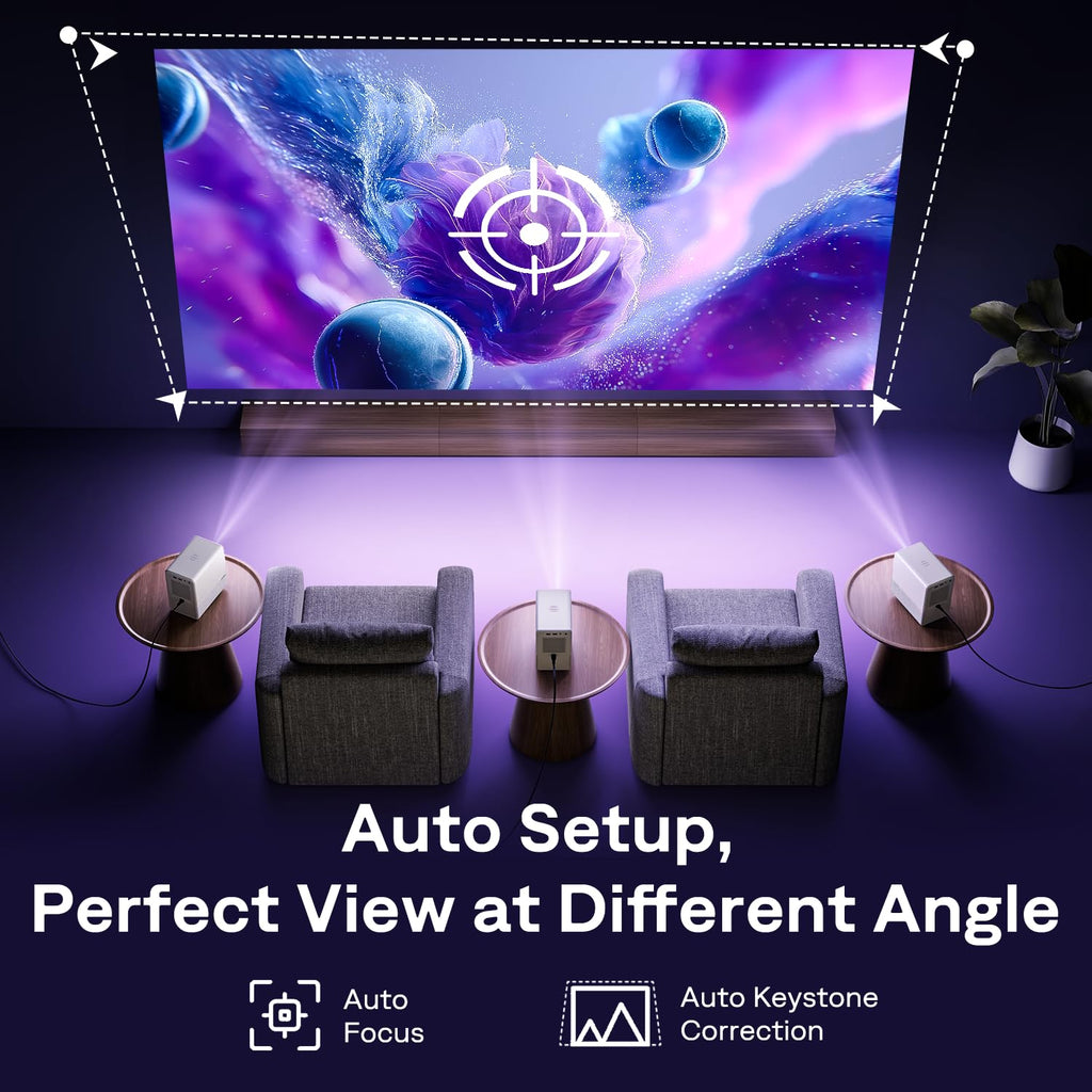 Aurzen Roku TV D1R Cube 1080P FHD Smart Projector, Sealed Optical Engine