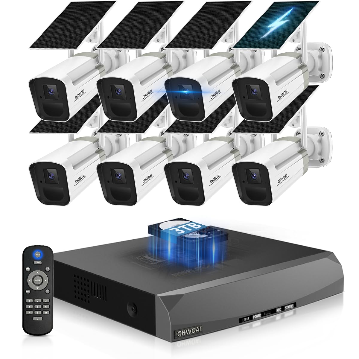 Wireless Outdoor Security Camera System, Solar Powered WiFi Cameras Systems