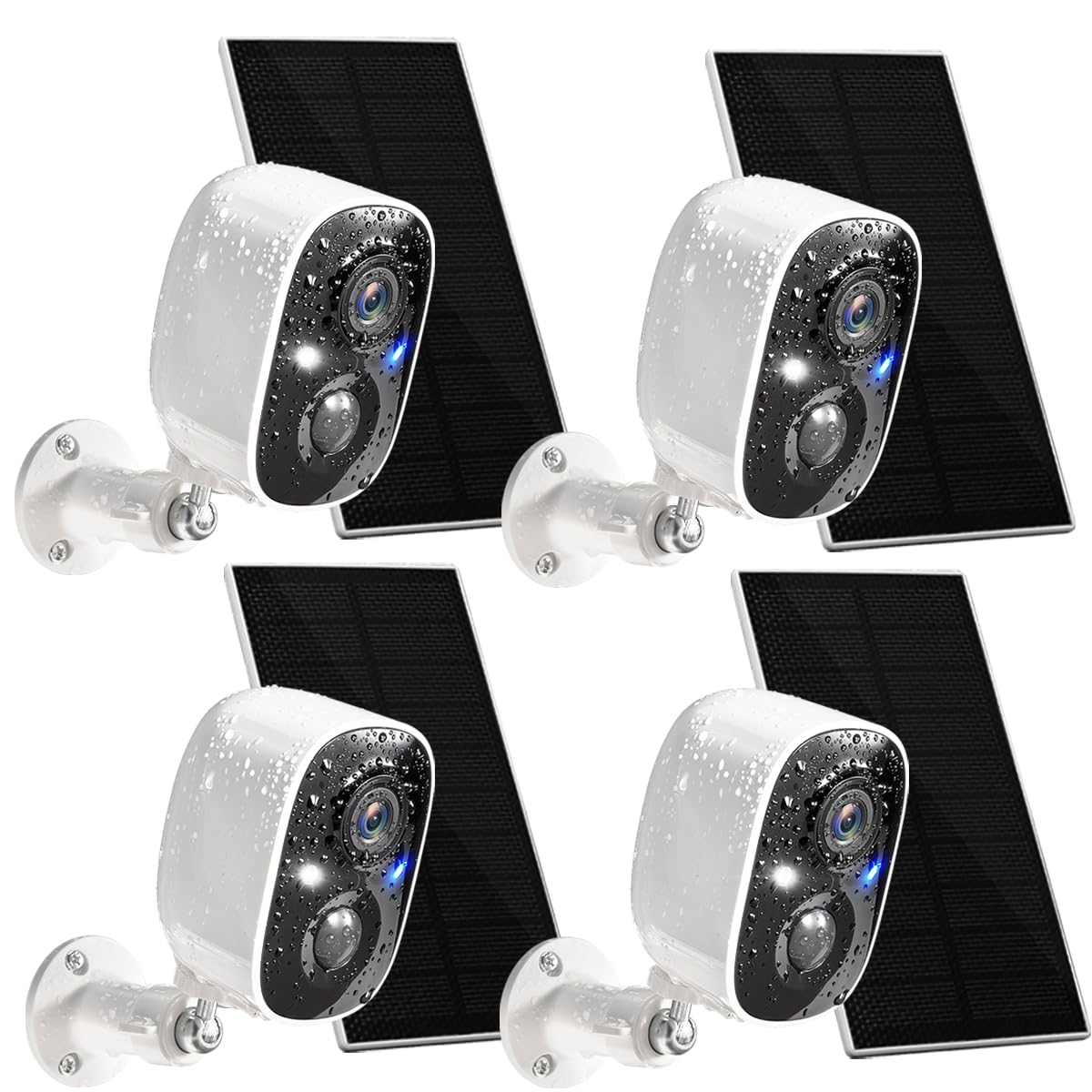 GMK 4 Pack Solar Camera System, Security Cameras Wireless Outdoor, 2K Video