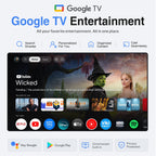 【Google TV & 4K】Smart Projector with WiFi and Bluetooth, VISSPL AI Auto Focus & Auto Keystone Portable Outdoor Projector, Voice Control Movie Gaming Projectors for Bedroom/Ceiling