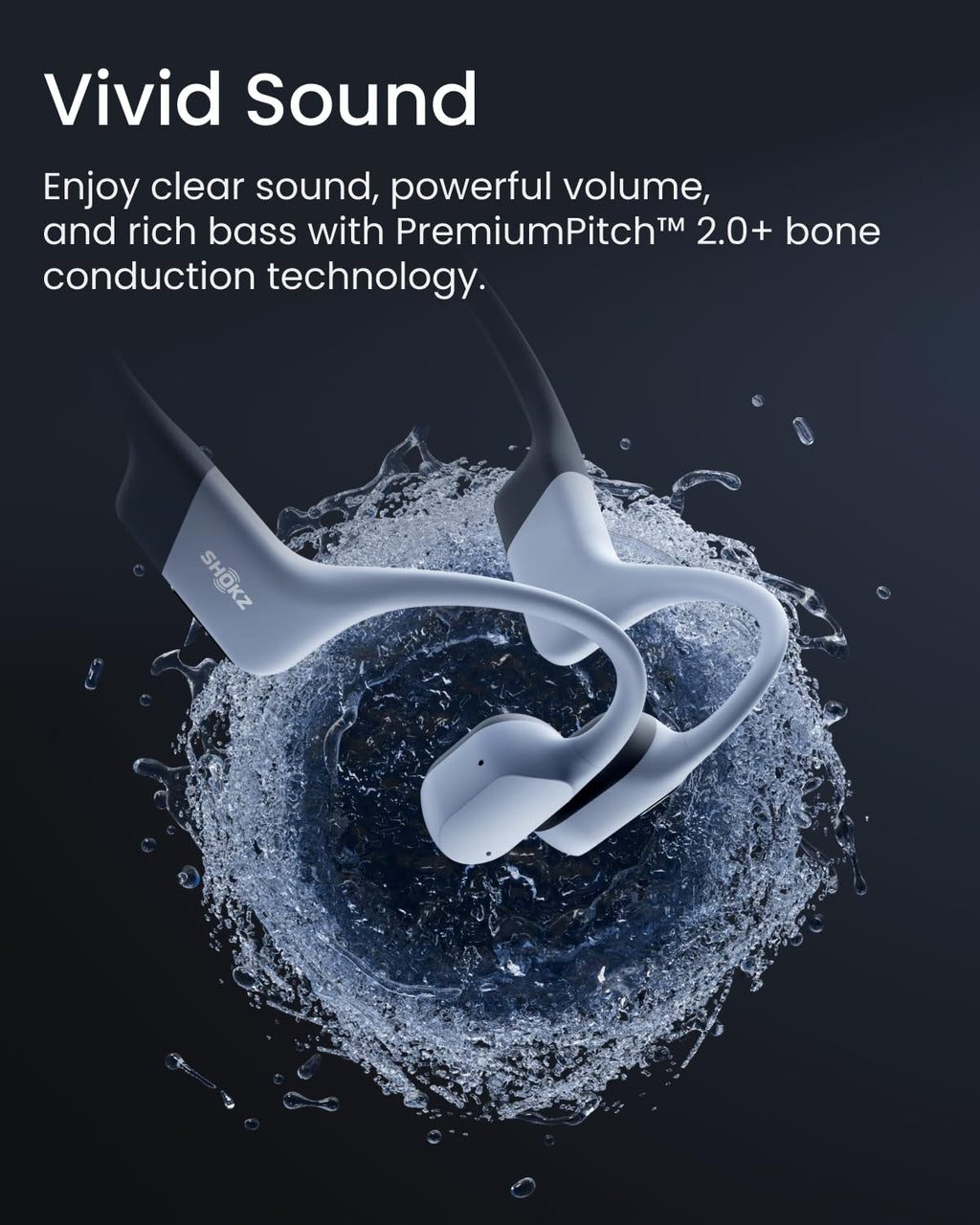 SHOKZ OpenSwim Pro Open-Ear MP3 Headphones, Grey, IP68 Waterproof, 32GB MP3