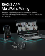 SHOKZ OpenComm2 Open-Ear Bluetooth Headset, Noise-Canceling Mic
