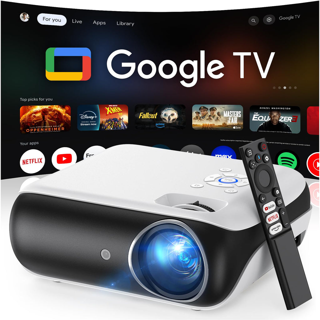 Official Licensed Google TV - HAPPRUN Native 1080P Bluetooth Projector