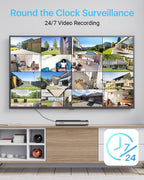 ZOSI 4K 16CH POE Security Camera System with 4TB HDD, 16pcs 5MP Metal Cams