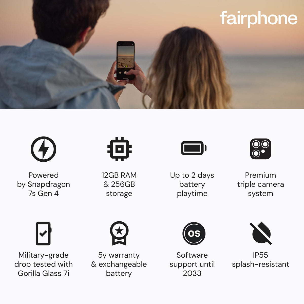 Fairphone Gen.6+ 12GB/256GB Modular Unlocked Android Phone - Horizon Black
