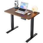 HUANUO 55x28 Inch Electric Standing Desk, Adjustable, Light Vintage Brown