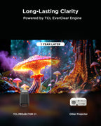 TCL C1 Smart Google TV Projector, WiFi and Bluetooth, 285° Rotating Gimbal