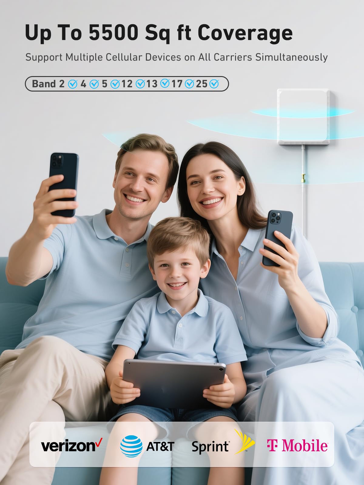 Tower Cell Phone Signal Booster for All Carriers, Designed for Weak Signal