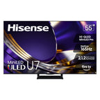 Hisense 55" U7 Mini-LED ULED 4K UHD Best Premium Gaming HDR Smart Fire TV (55U7SF, 2026 New) - Hi-QLED, Native 165Hz, VRR 330, Dolby Vision IQ · Atmos, IMAX Enhanced, Anti-Reflection, 2.1.2 Ch, Alexa+