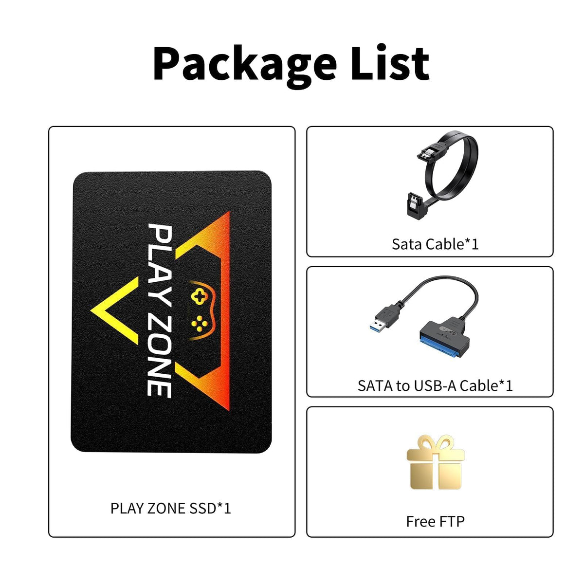 Game Console HDD with 3 Game Systems, Video Game Console with Built in 16191 Games, Emulator Console has 80+ Emulators, Game SSD for PC