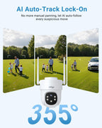 AOV 24/7 Recording Solar Camera Security Outdoor, 4-Cam Solar Kit