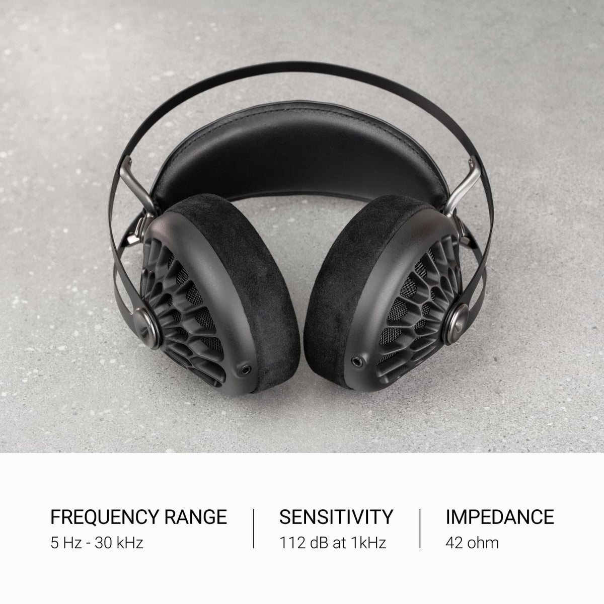 MEZE AUDIO 105 AER | Wired Over-The-Ear Lightweight Audiophile Open-Back Headphones | 50mm Dynamic Drivers | Low Impedance 42 Ohms | Cables and Carrying Pouch Included (Black)