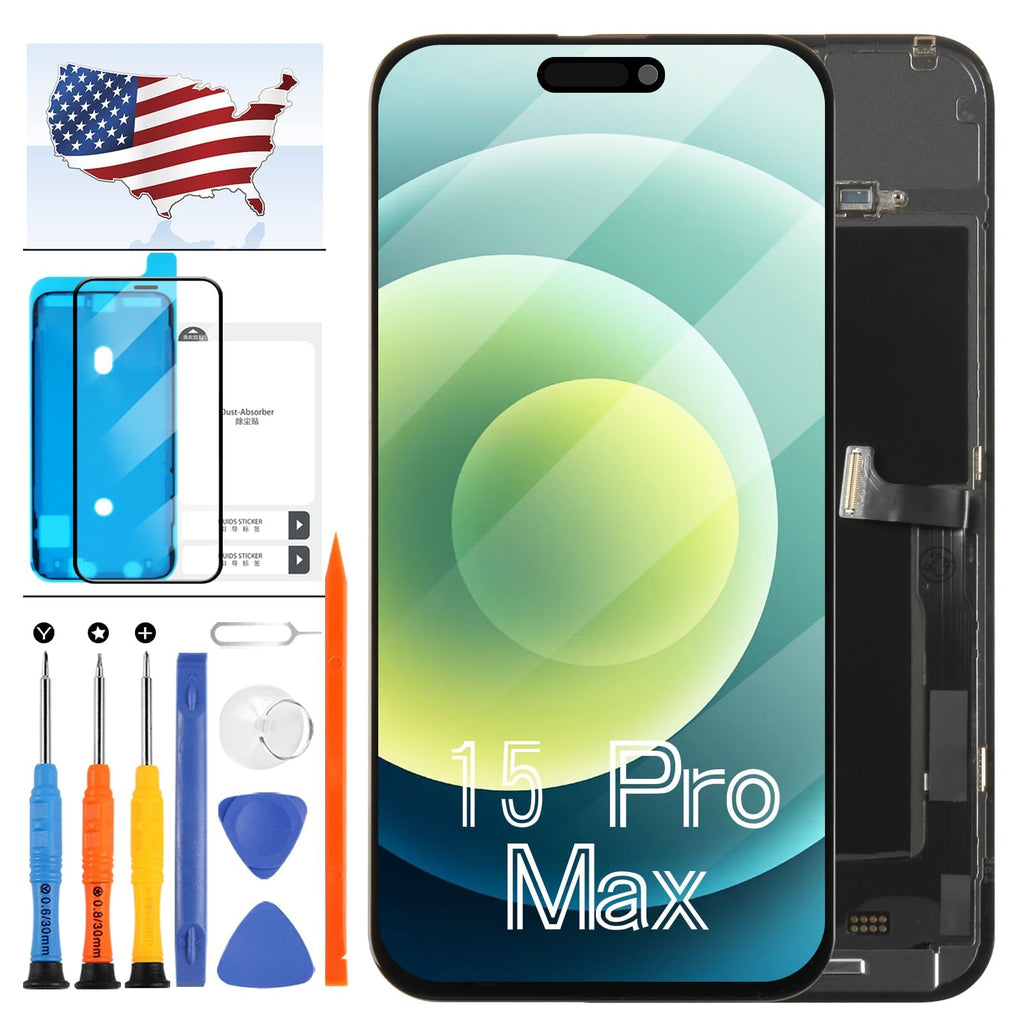 for iPhone 17 Pro Max Screen Replacement 6.9 inch OLED Full Display Assembly with Promotion 120Hz, OEM Grade Soft OLED, True Tone & Face ID Supported, DIY Repair Kit with Tools, Black