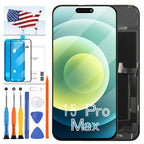 for iPhone 17 Pro Max Screen Replacement 6.9 inch OLED Full Display Assembly with Promotion 120Hz, OEM Grade Soft OLED, True Tone & Face ID Supported, DIY Repair Kit with Tools, Black