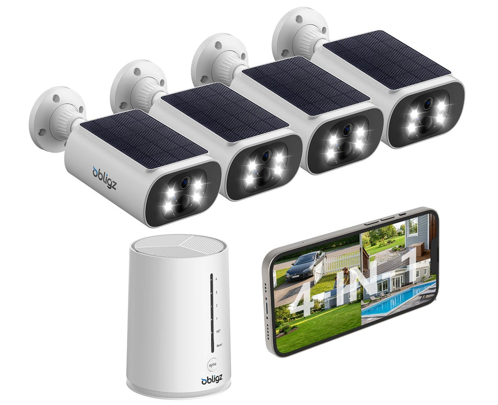4MP Solar Security Cameras Wireless Outdoor, 64GB Local Storage