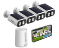 4MP Solar Security Cameras Wireless Outdoor, 64GB Local Storage