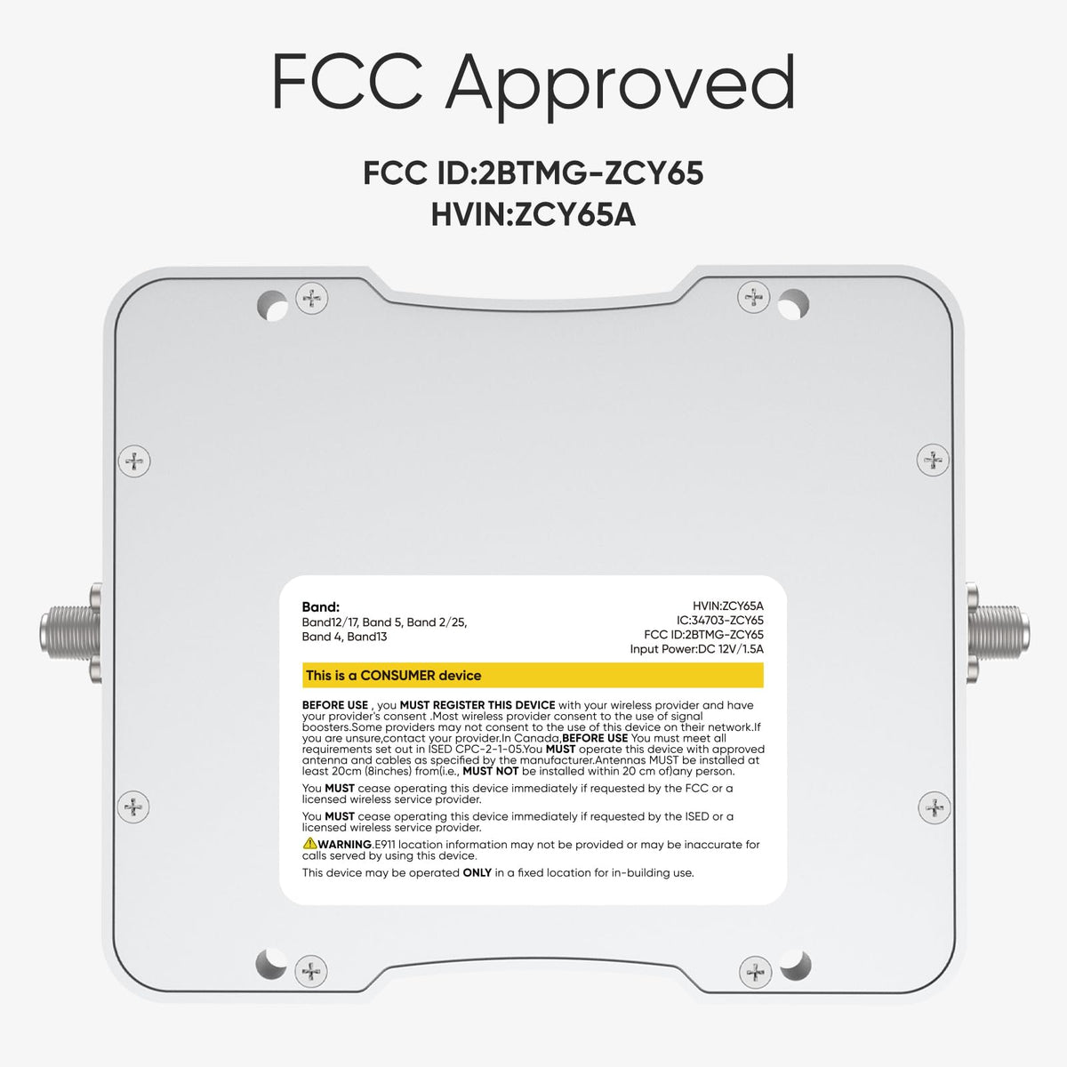 Cell Phone Booster with Smart LCD Display up to 5,000 sq ft, FCC Approved