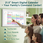 21.5 Inch Digital Calendar Wall Touch Screen Chore Chart Reward System