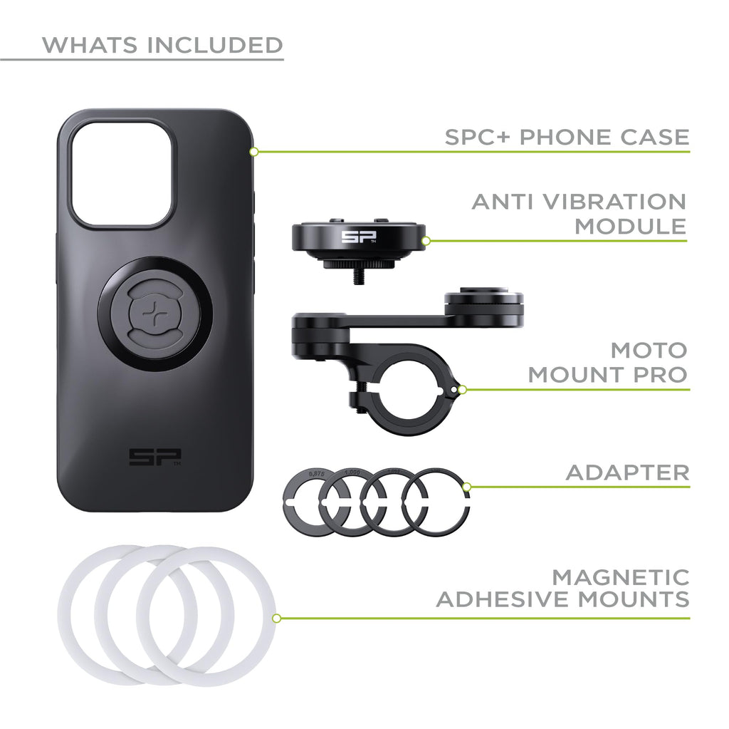 SP CONNECT Moto Bundle II with Anti Vibrations Module| SPC+ | Compatible with for Samsung S23 Ultra| Motorcycle Phone Mount |Phone Mount for Motorcycle Handlebars | Cell Phone Holder