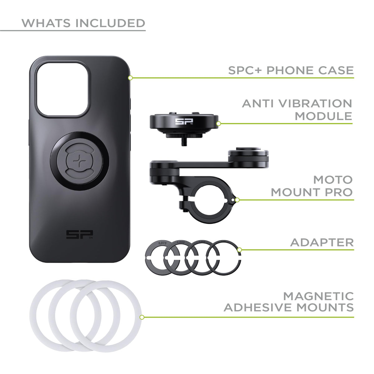 SP CONNECT Moto Bundle II with Anti Vibrations Module| SPC+ | Compatible with for Samsung S23 Ultra| Motorcycle Phone Mount |Phone Mount for Motorcycle Handlebars | Cell Phone Holder