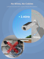 4-Cam 4MP Wireless Solar Security Camera System Outdoor, 4K NVR BaseStation