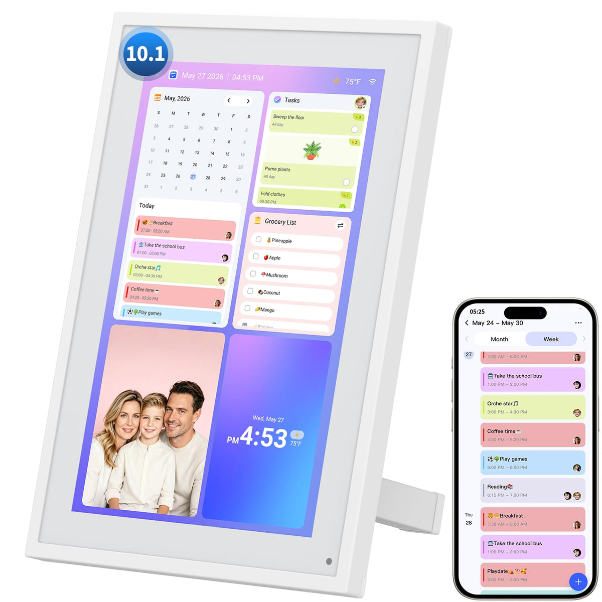21.5" Digital Wall Calendar with Chore Chart & Planner