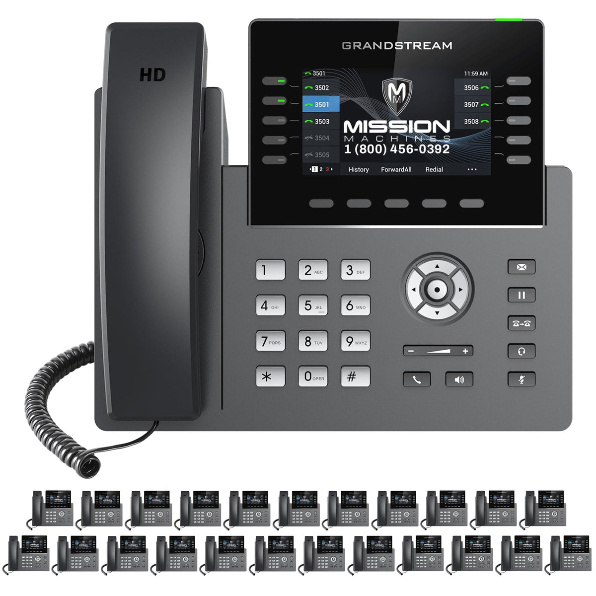 Business Phone System – Mission Machines G400C with Grandstream GXP2615 Phones, Includes 3 Months of Free Z-Cloud Phone Service AI-Ready VoIP Solution for Office Home, Mobile and PC (4 Phone Bundle)