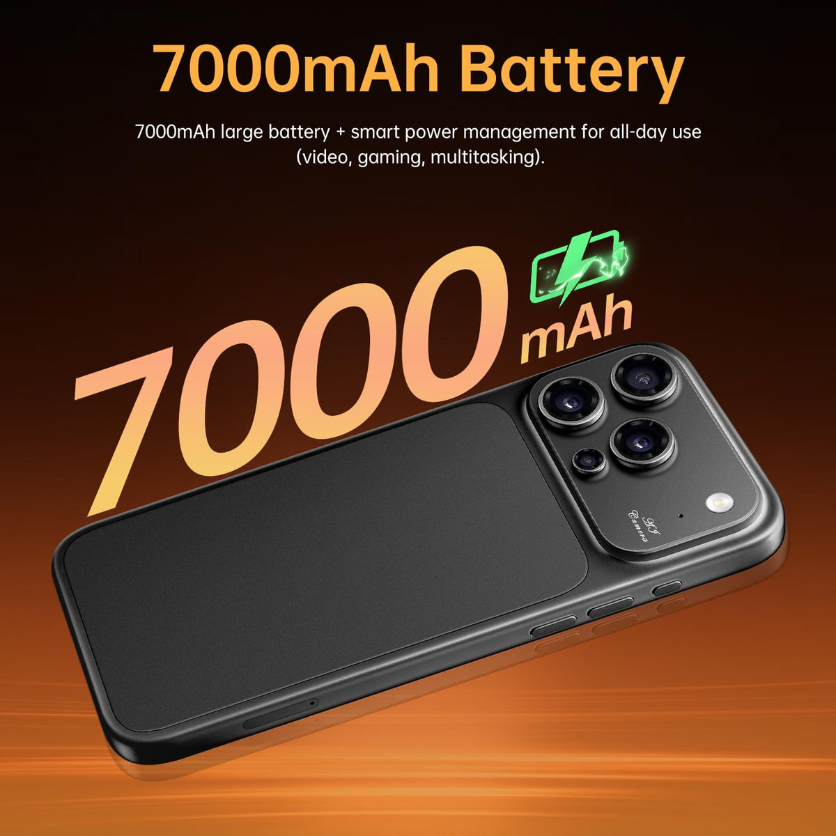 Huness 18 PM 16+1TB 7000mAh Battery 5G Unlocked Cell Phone (Black)