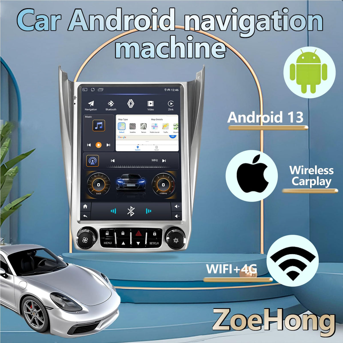 Android 12 Car Stereo, 10.1-inch HD Touchscreen, WiFi GPS Navigation Radio Player with Backup Camera for Chevrolet Equinox, GMC Terrain 2012-2017 (2+32G with Lock)