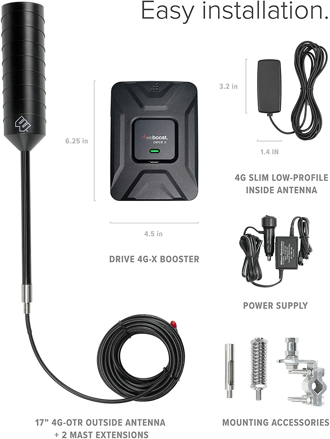 weBoost Drive 4G-X OTR (470210R) Factory Refurbished Truck Cell Phone Signal Booster | All U.S. Networks and Carrriers | 1 Year Manufacturer Warranty