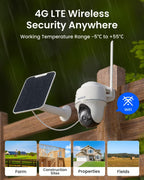REOLINK 4K Solar Security Cameras Wireless Outdoor, 4G LTE Cellular Camera