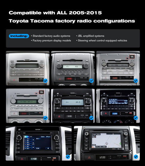 11.5" Car Stereo Dash Kit Replacement for Toyota Tacoma Radio Upgrade 2005-2015,QLED Touch Screen Head Unit w/Wired Wireless CarPlay Andriod Auto GPS Navigation 5GWiFi FM/AM