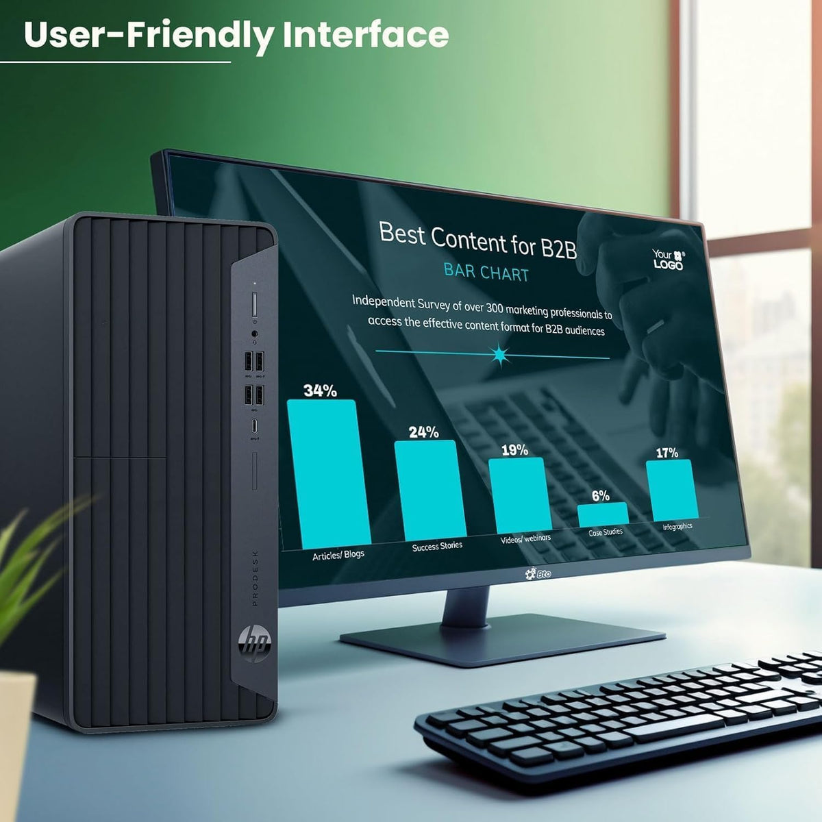 HP Desktop Computer Tower PC for Home & Office Business, Intel Core i5