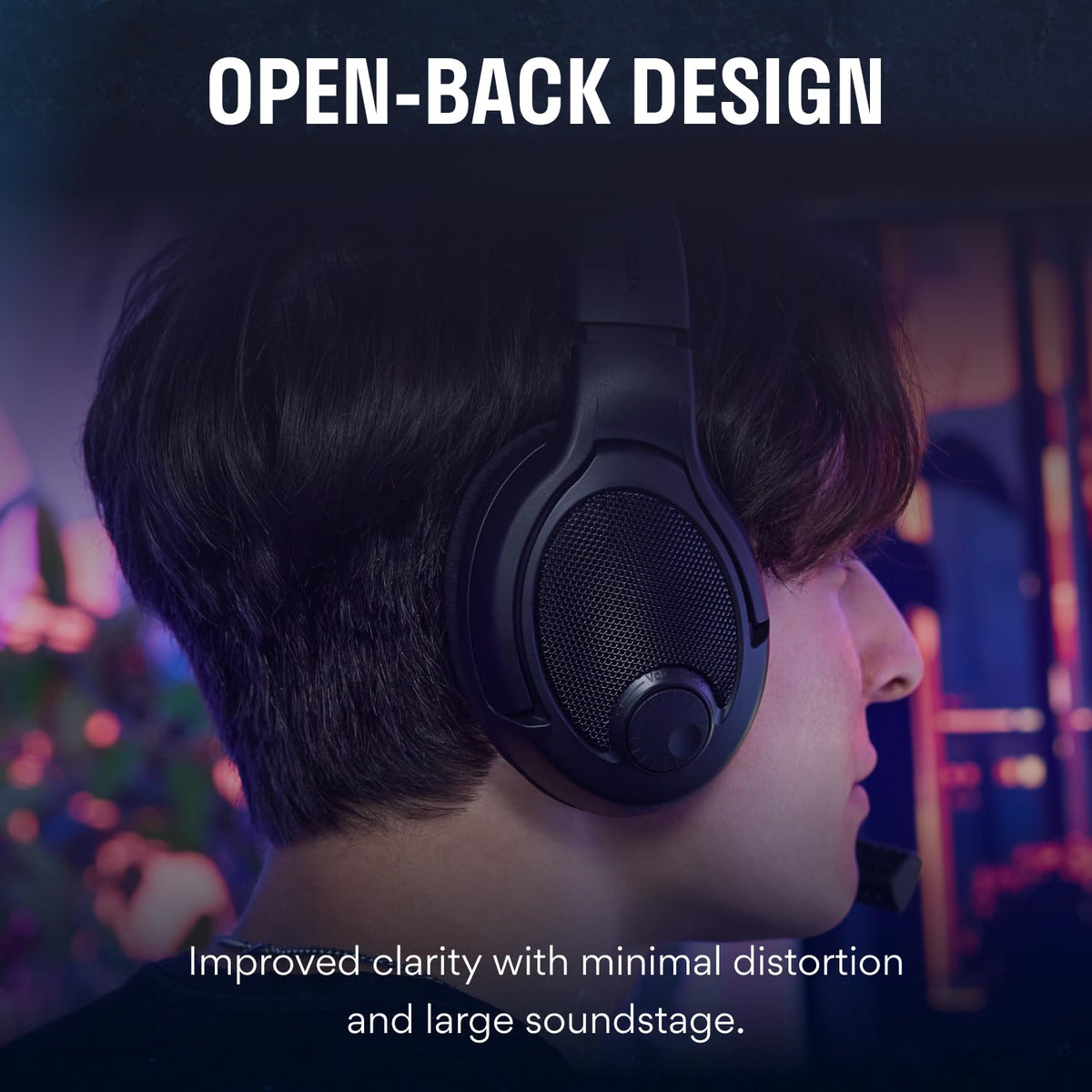 DROP PC38X Gaming Headset – Open-Back Over-Ear Design with Noise-Cancelling Mic, Velour Earpads – Compatible with PC, PS5, PS4, Xbox, Switch, Mobile – Black