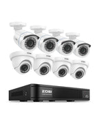ZOSI 3K Lite Wired Security Camera System, 8 x 1080p Camera Outdoor, No HDD
