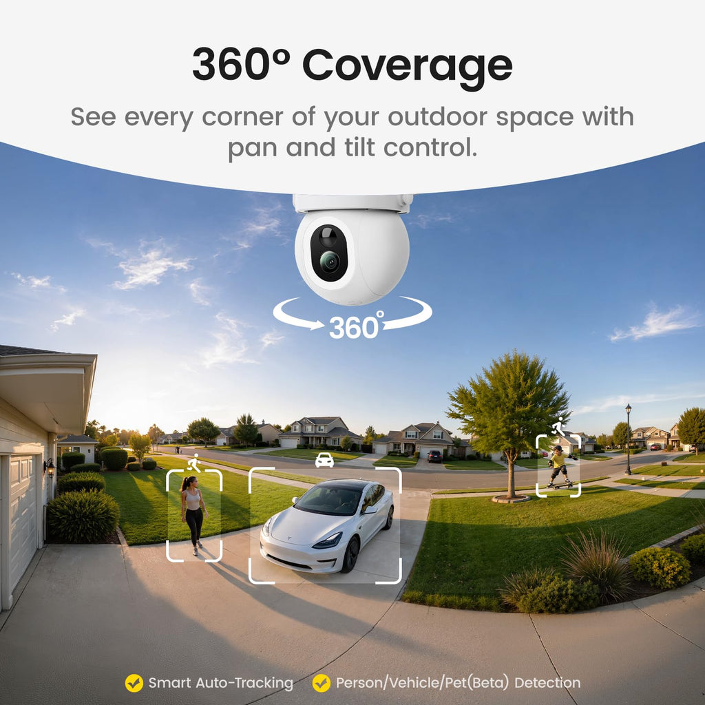 aosu D1 Max, 4K 8MP Solar Security Camera Wireless Outdoor, 2-Pack