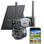 Dragon Touch 4G Cellular Security Camera, 4K Solar Camera Wireless Outdoor, 3 Lens Bullet-PTZ Cam, 360° View, 10X Optical Zoom, AI Track, Color Night Vision, 12000/9W Battery, 64GB Card Included