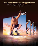 Smart 4K Projector [Google TV Stick Built-in & 360° Stand] with WiFi 6, Bluetooth 5.3, HDR10, 30W Hi-Fi, AI Auto Focus, Outdoor Portable Short Throw Movie Projector for Home Theater Bedroom Ceiling
