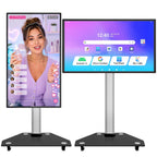 JAV Smart Board 43 Inch, Interactive Whiteboard with Rotating Touchscreen, EDLA Certified, Android 14, Wireless Mirroring for Classroom Teaching, Live Streaming, Office (Wall Mount Included)