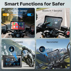 Motorcycle CarPlay Screen with Android Auto – 7” Waterproof GPS, Pantalla para Moto, Apple CarPlay, Navigation System for Motorcycle, Dual 4K Dash Cam Bluetooth Audio, BSD & TPMS
