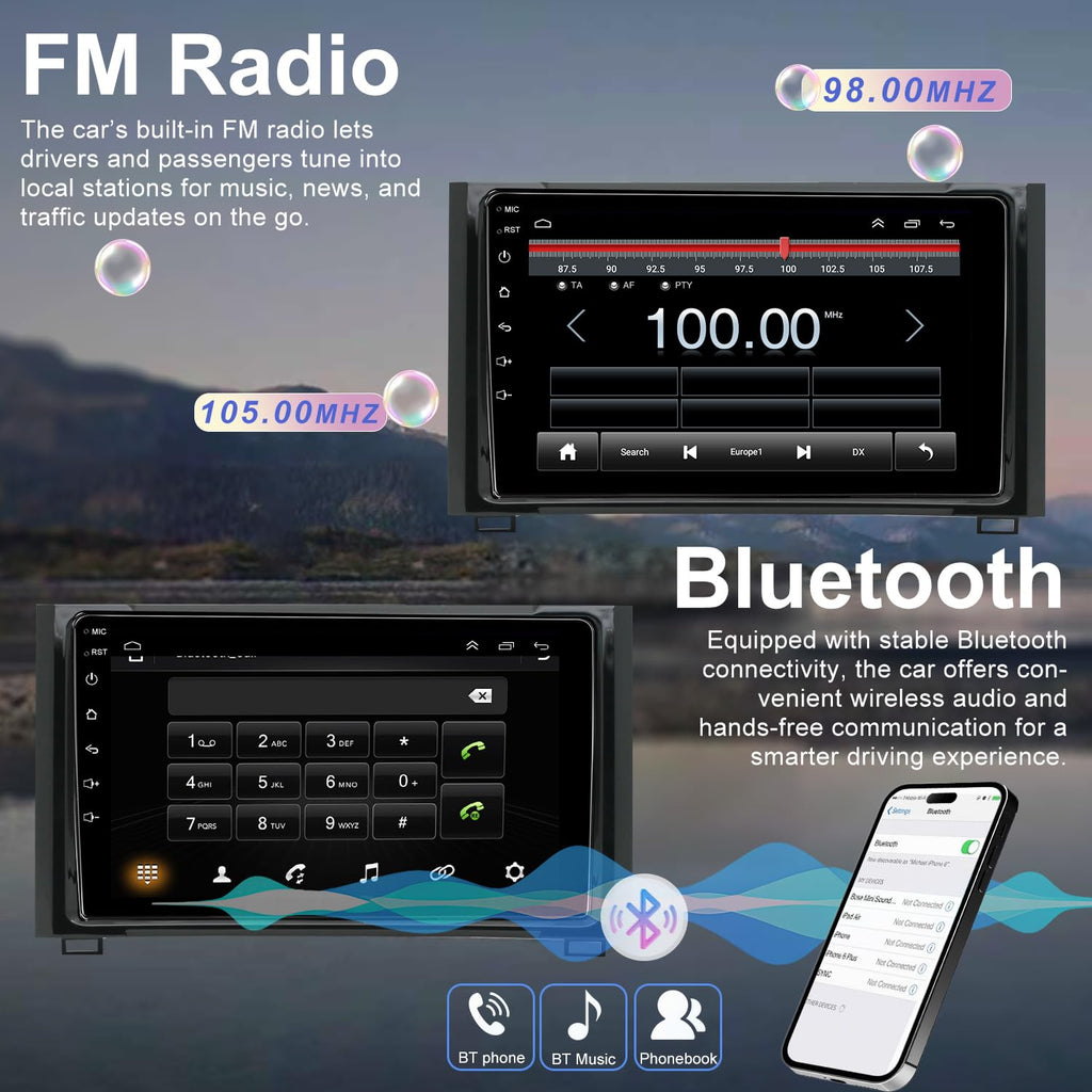 Car Radio Stereo for Toyota Tundra 2014-2021, 9 Inch 4G+64G HD Touch Screen