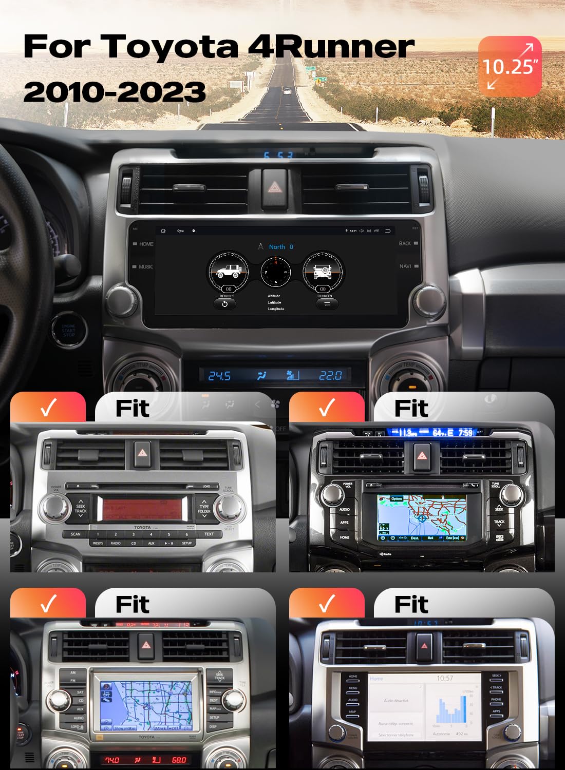 Dasaita Android 13 Car Radio for Toyota 4Runner 2010-2024